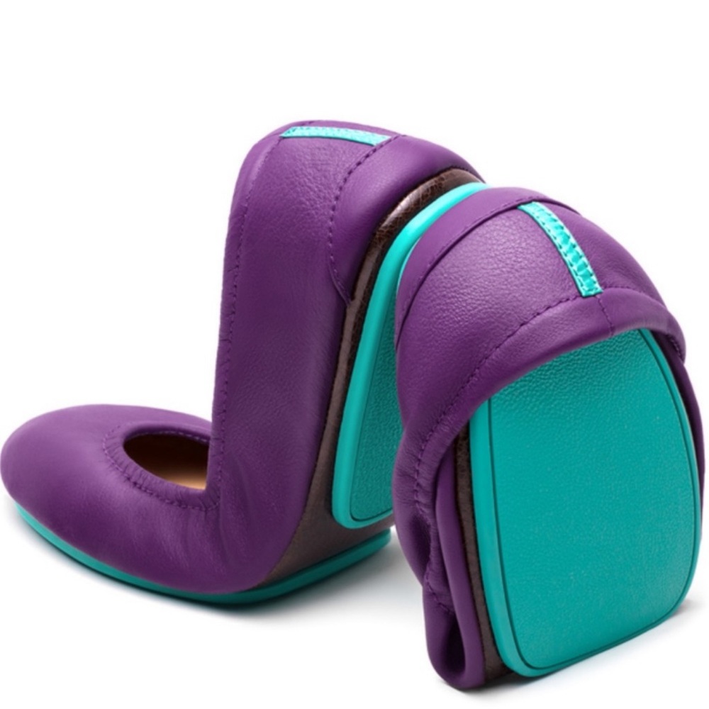 Tieks Purple Ballet Flats with Teal Sole
